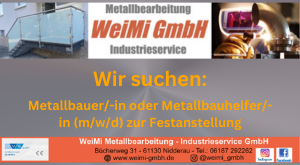 Mkk Echo Main Kinzig Kreis Zeitungmetallbauer In Oder Metallbauhelfer In Mwd Zur Festanstellung