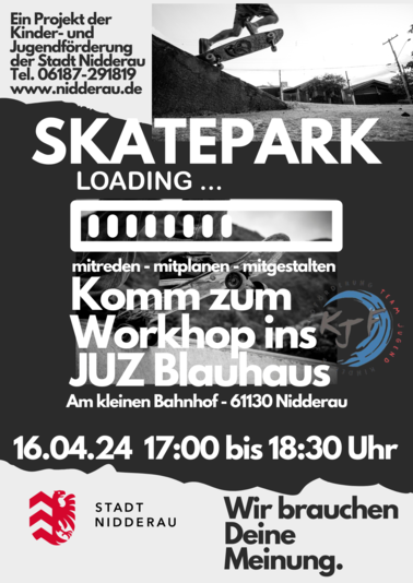 Nidderauer Skatepark – Beteiligungsworkshop Am 16.04.2024