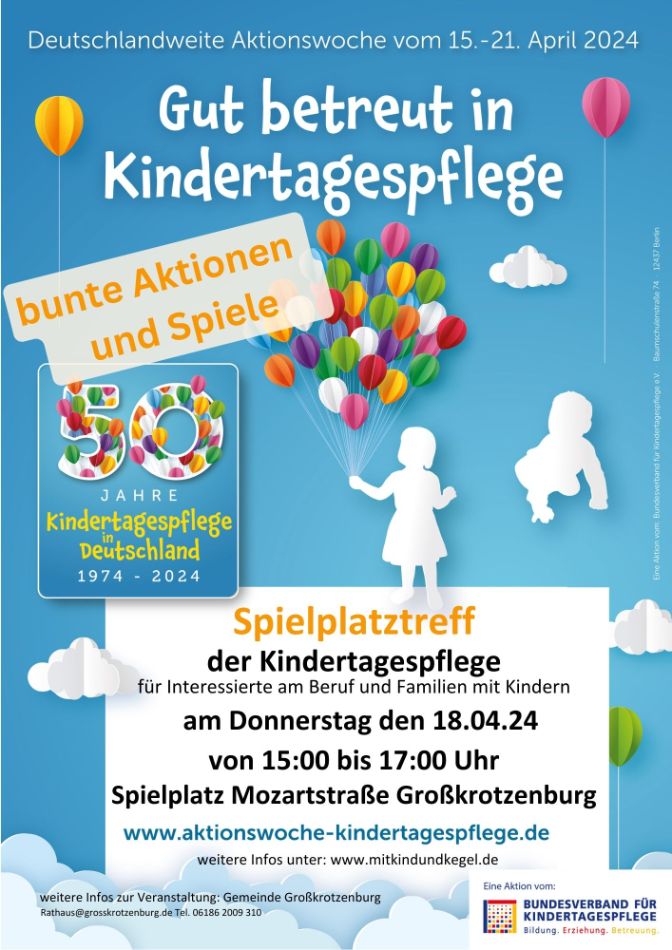 Spielplatztreff Der Kindertagespflege Großkrotzenburg  Anlässlich Der Deutschlandweiten Aktionswoche