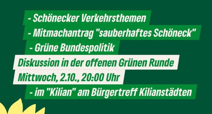 Einladung zur Offenen Grünen Runde am 2.10.