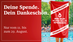 gute tat hoch2: jetzt zu zweit zur blutspende und badehandtuch sichern
