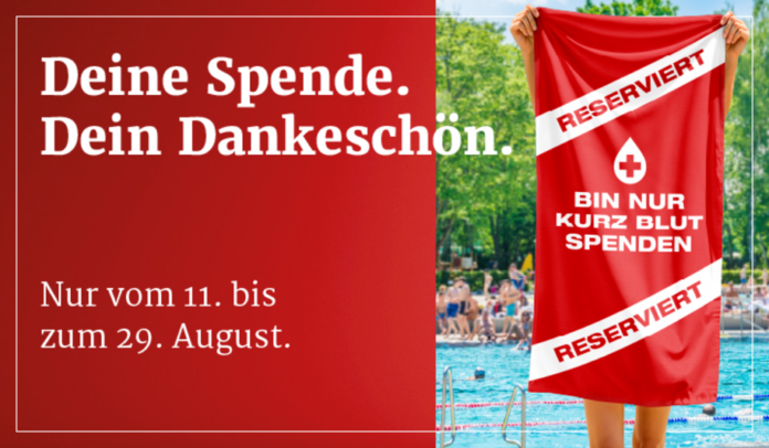 Gute Tat hoch2: Jetzt zu zweit zur Blutspende und Badehandtuch sichern