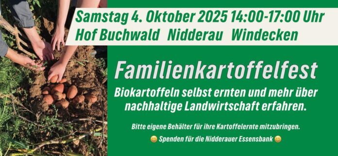 Die Nidderauer Grünen laden zum Familien-Kartoffelfest mit eigener Ernte ein