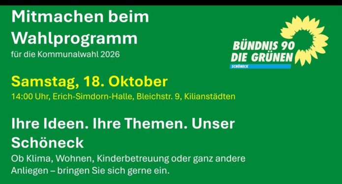 Vom Küchen- an den Ratstisch! Schönecks Grüne laden zum Mitmachen und Mitbestimmen ein