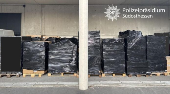 Über 30 Paletten von verbotenem 