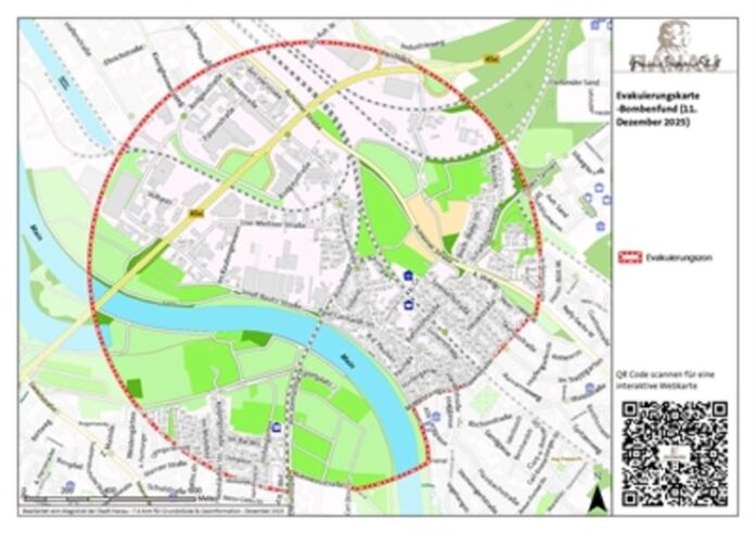 Nach Bomben-Fund: Evakuierungsradius auf rund 1.000 Meter festgelegt